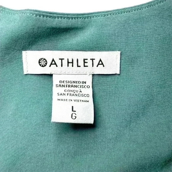 ATHLETA Swing Forward Pleated Tank Teal and Black Size Large - Picture 5 of 8